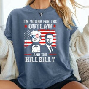 Ridin With The Outlaw And The Hillbilly Trump Shirt, 2024 Election Conservative Political Republican Sweater, Trump Supporter Sweatshirt2