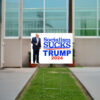 Socialism Sucks, Trump 2024 Red White & Blue Yard Sign USA