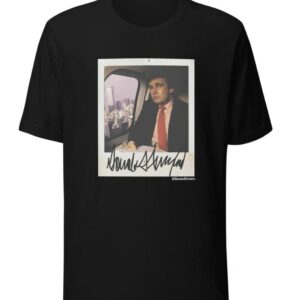 Swaggy Vintage Donald J. Trump Portrait Signature Signed Polaroid Unisex Black T-Shirt MAGA 2024 Republican Conservative Tee1