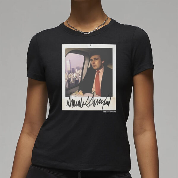 Swaggy Vintage Donald J. Trump Portrait Signature Signed Polaroid Unisex Black T-Shirt3