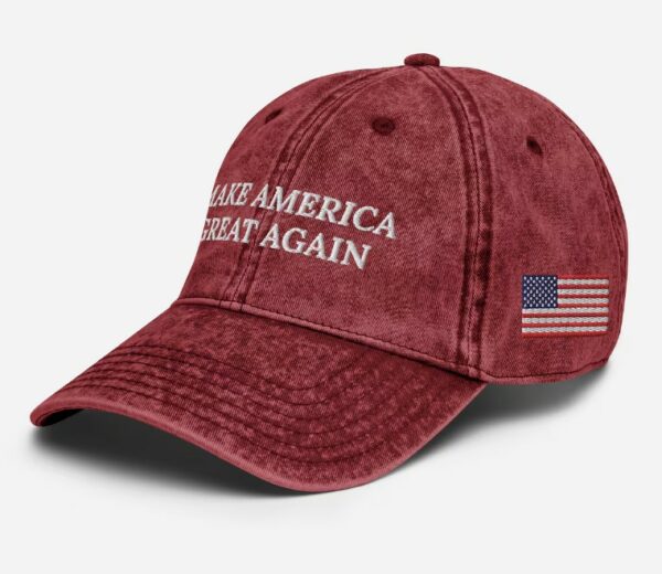 Trump 2024 Campaign Hat MAGA Make America Great Again President Donald Trump Hat Embroidered USA, Support Trump Vintage Cotton Twill Cap