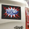 Trump 2024 Car Magnet retro superhero styling for Presidential Election auto art great gift for MAGA conservative republican for November