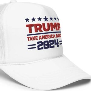 Trump 2024 Embroidered Foam trucker hat, Donald Trump Hat Embroidered USA, Support Trump Hat, MAGA Take America Back Hat2