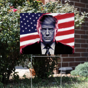 Trump 2024 Signs, Patriotic Trump Yard Sign, American Flag Background Yard Sign3