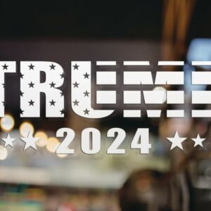 Trump 2024 Stars & Stripes Decal, Available in Many Sizes and Colors, Trump Decal, Vinyl Decal, Car Window Decal