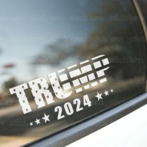 Trump 2024 Stars & Stripes Decal, Available in Many Sizes and Colors, Trump Decal, Vinyl Decal, Car Window Decal1