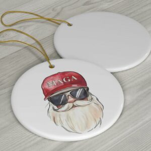 Trump Christmas Ornament, Republican Gifts, Santa For Trump, MAGA Santa Ceramic Ornament, Donald Trump President 20253