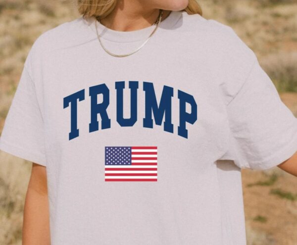 Trump Comfort Colors Shirt, Pro Trump Crewneck, Republican Unisex TShirt, Vote Trump 2024, Gift for Conservative, Trump Supporter USA Flag