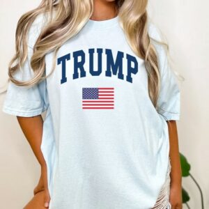 Trump Comfort Colors Shirt, Pro Trump Crewneck, Republican Unisex TShirt, Vote Trump 2024, Gift for Conservative, Trump Supporter USA Flag1