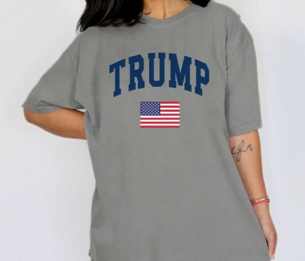 Trump Comfort Colors Shirt, Pro Trump Crewneck, Republican Unisex TShirt, Vote Trump 2024, Gift for Conservative, Trump Supporter USA Flag3