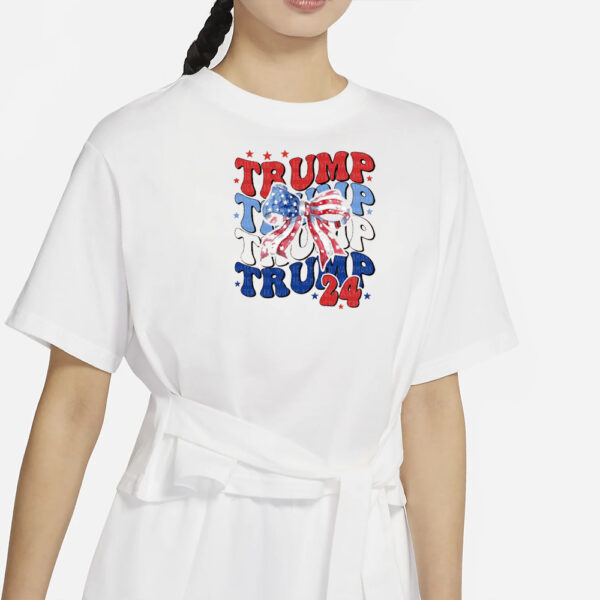 Trump Coquette Shirt Trump 2024 T-Shirt Girly Bow Flat Tee Trump MAGA Tee Conservative Republican T-Shirt American Graphic Tee Election Tee