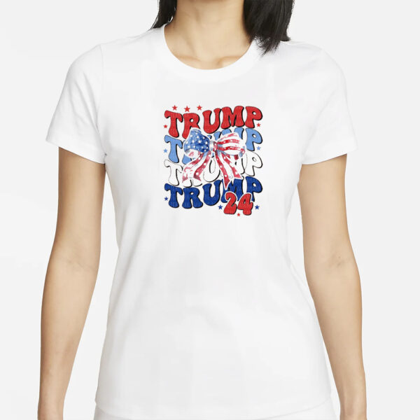 Trump Coquette Shirt Trump 2024 T-Shirt Girly Bow Flat Tee Trump MAGA Tee Conservative Republican T-Shirt American Graphic Tee Election Tee1