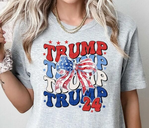 Trump Coquette Shirt Trump 2024 T-Shirt Girly Bow Flat Tee Trump MAGA Tee Conservative Republican T-Shirt American Graphic Tee Election Tee2