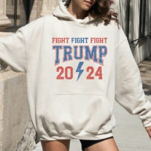 Trump Fight Hoodie Sweatshirt Trumpshirt Vintage Trump Rally Crewneck Maga Merch Trump Vance 2024 Trump Republican Conservative Supporter 923