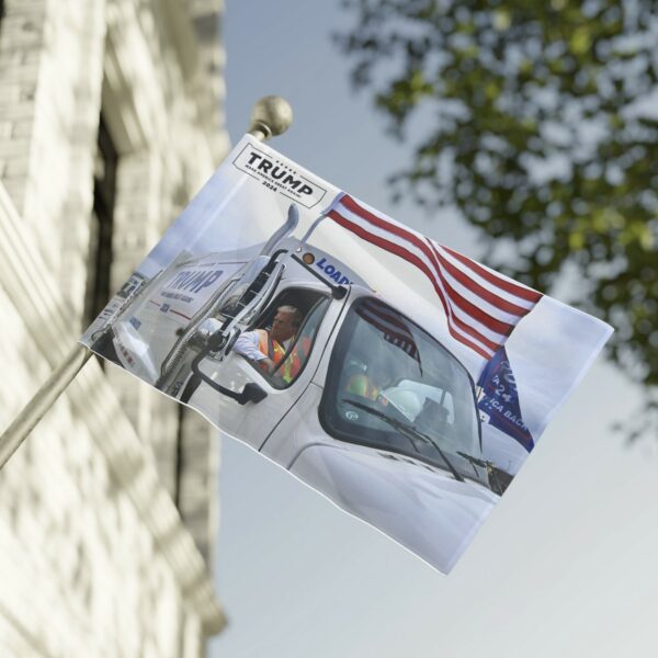 Trump Garbage Truck Flag USA