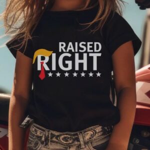 Trump Kids T Shirt Raised Right Kids Toddler Youth T Shirt Republican Donald Trump Patriotic Shirt Trump 2024 MAGA Trump Kids Shirt