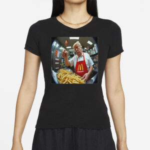 Trump, McDonalds, V-Neck Tee, Unisex Jersey Shirt, Quirky Humor Gift, Foodie Apparel, Casual Wear, Great for Foodies