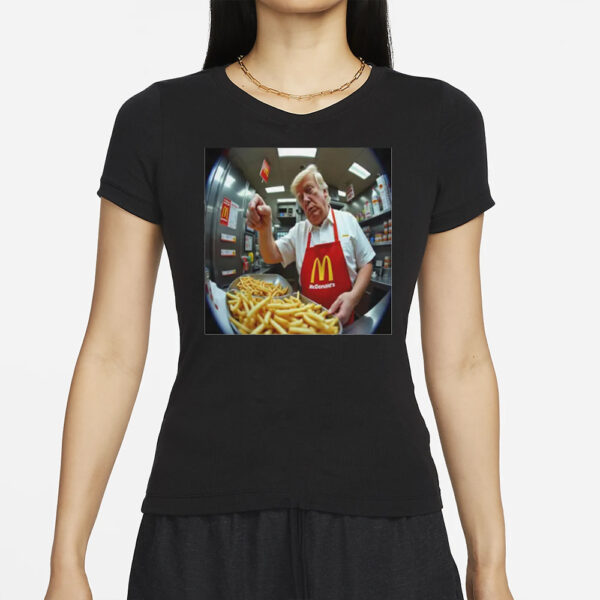 Trump, McDonalds, V-Neck Tee, Unisex Jersey Shirt, Quirky Humor Gift, Foodie Apparel, Casual Wear, Great for Foodies