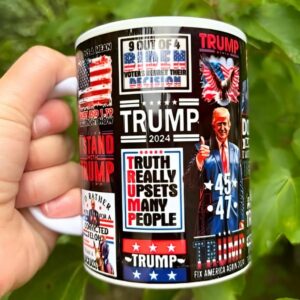 Trump Mug, 15 oz Trump Coffee Mug, Handmade Trump Mug, Trump Supporter Gift, Trump Slogans Mug, Dad Trump Mug, Republican Coffee Cup