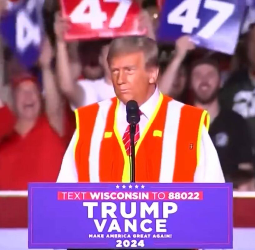 Trump Stands with Working-Class America A Symbolic Speech in Garbage Man Attire