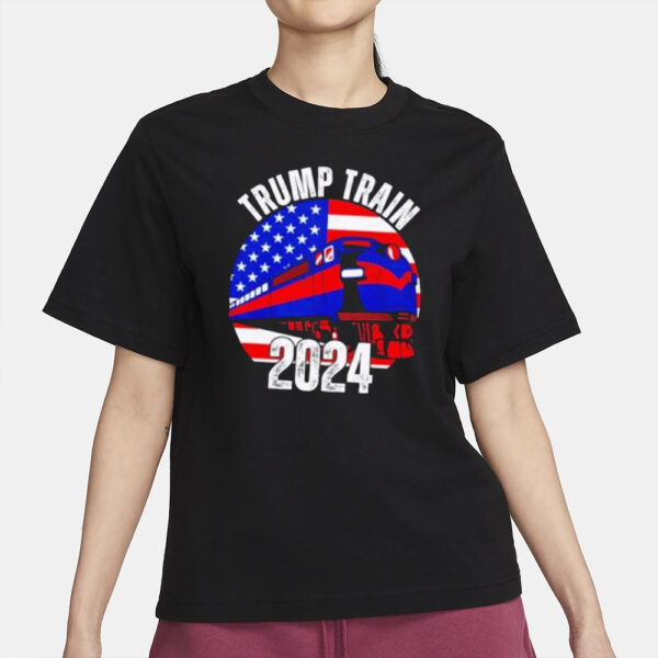 Trump Train 2024 USA flag shirt2