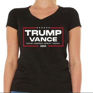 Trump Vance 2024 Make America . Women's V-Neck T-Shirt Slim Fit Trump Shirt. Trump 2024 Shirt. Election 2024 T Shirt. American Flag Shirt.1