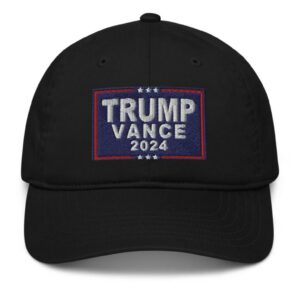 Trump Vance 2024 Organic Cotton Hat Eco-Friendly Political Cap Make America Great Again