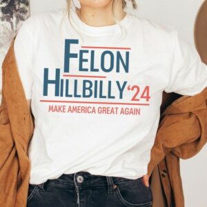 Trump Vance 2024 T-shirt I'm Voting For The Felon And The Hillbilly 2024 Election Shirt Trump Merch Campaign Shirts Republican Gifts Funny3