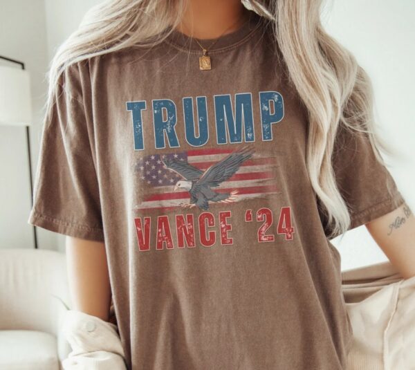 Trump Vance Shirt, Trump Vance 2024 Shirt, Trump 2024 Shirt, American Flag Shirt, Trump Vance Flag Shirt, Patriotism Shirt, Republican Tee3