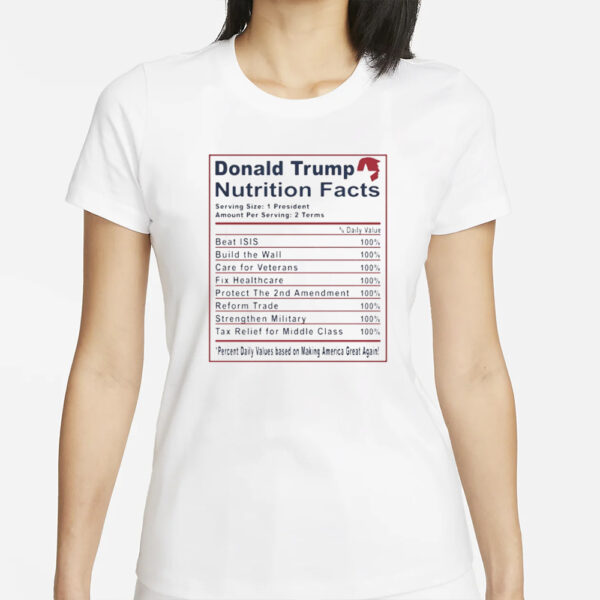 Trump White Nutritional Facts Design Unisex Jersey Tank, Trump Tank Top, Republican Tank Top, Funny Trump Shirt1