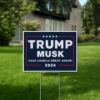 Trump and Elon Musk Make America Great Again Yard Sign USA