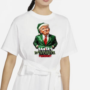 Trump as Santa's Favorite President - Humorous Trump Elf Christmas T-Shirts