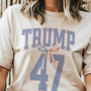 Trump coquette tshirt, trump Maga 47 tshirt multiple color options, cute politic t-shirts, cute trump tshirt.1