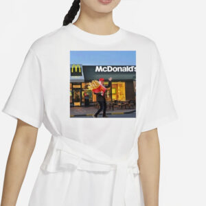 Trump holding McDonald’s french fries shirt