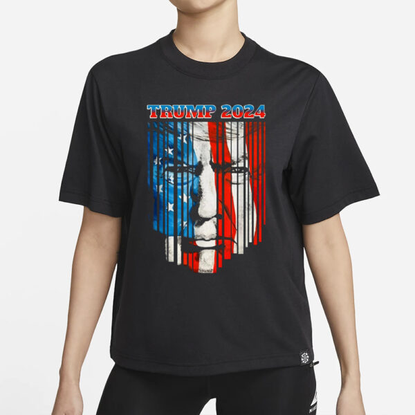 US Flag Face Trump 2024 Vintage Donald Trump 4th of July T-Shirt1