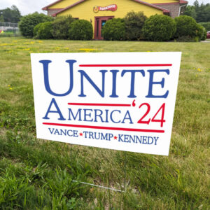 Unite America 2024 Signs, Political Lawn Sign, Trump Vance Yard Sign1