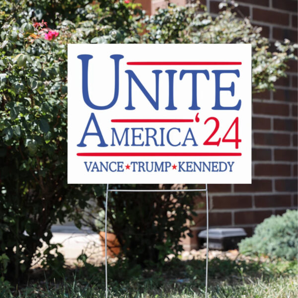 Unite America 2024 Signs, Political Lawn Sign, Trump Vance Yard Sign3