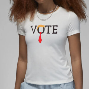 Vote for Trump T-Shirt with Neck Tie and Hair3