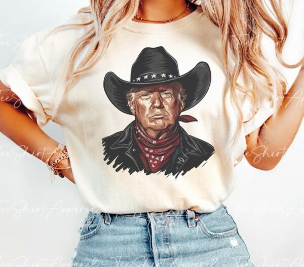 Western Trump Shirt, Trump 2024 Sweatshirt, President Trump, Republican Shirt, Cowboy Trump Sweatshirt, Republican Gifts Support Trump Shirt