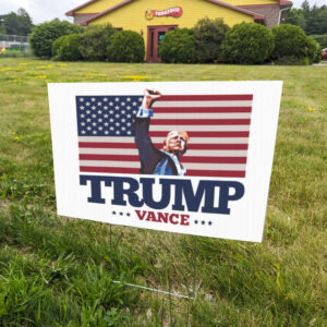 trump 2024 yard sign , TRUMP VANCE Fist Pump Yard Sign1