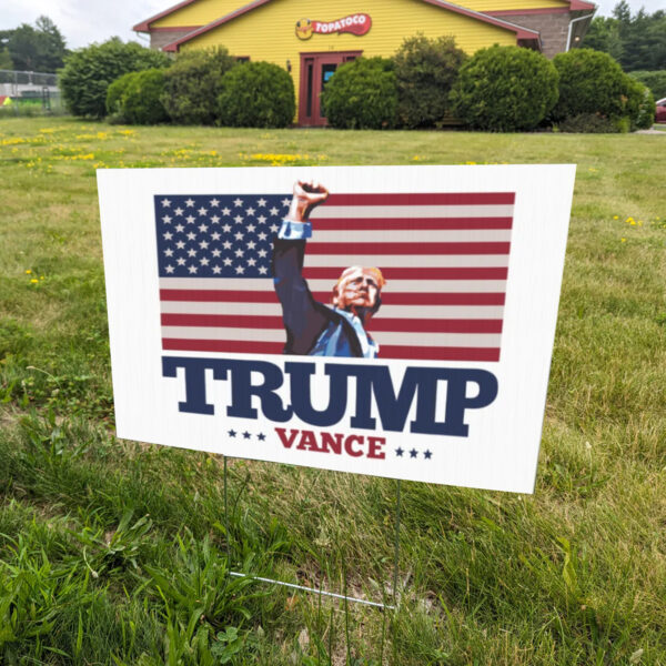 trump 2024 yard sign , TRUMP VANCE Fist Pump Yard Sign1