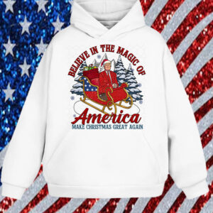 Believe In The Magic Of America Trump Santa ,Trump I'll Be Home for Christmas Shirt, Hoodie, Sweatshirt, Long Sleeve and Tank Top1