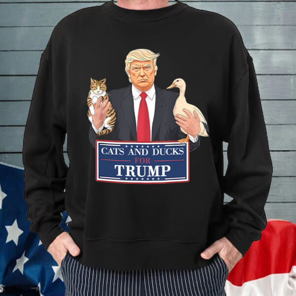 Cats And Ducks For Trump President 2024 T-Shirt