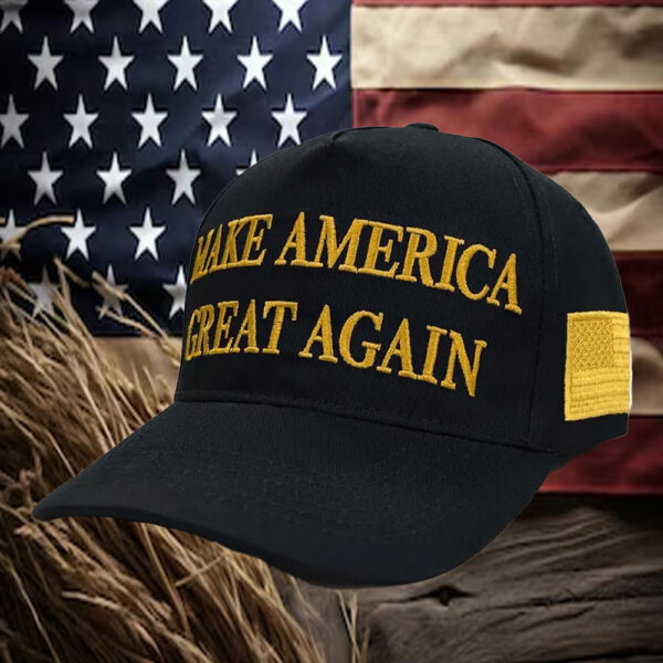 Dark Black and Gold Make America Great Again Cap5