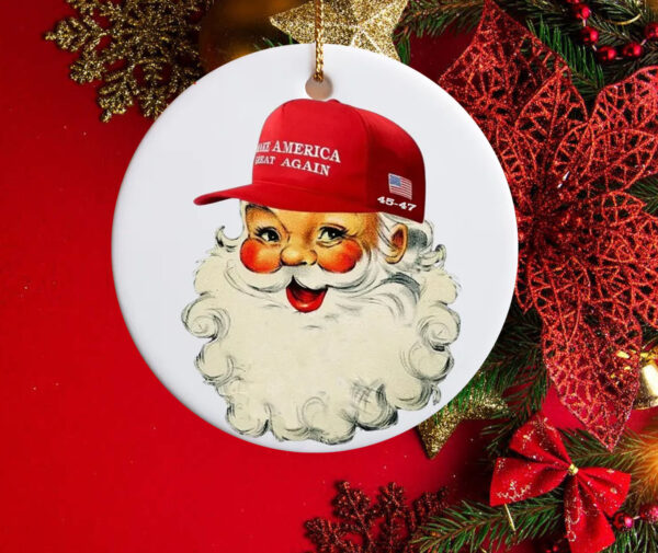 MAGA Santa Trump Ornament Gift, 45 47 Trump Ornament