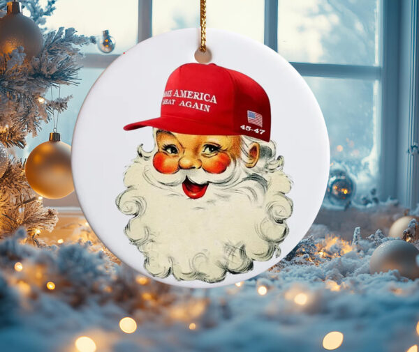 MAGA Santa Trump Ornament Gift, 45 47 Trump Ornament5