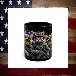 Trump MAGA Military Cats Mug1